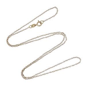 Estate Italy Gold-Tone Sterling Silver 925 1.0mm Cable Link Chain Necklace 18.5"